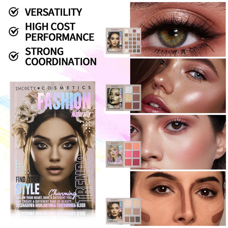 Professional Makeup Book Palette – Eyeshadow, Blush, Lipstick, Contour & Highlighter | Long-Lasting, Waterproof, Travel-Ready